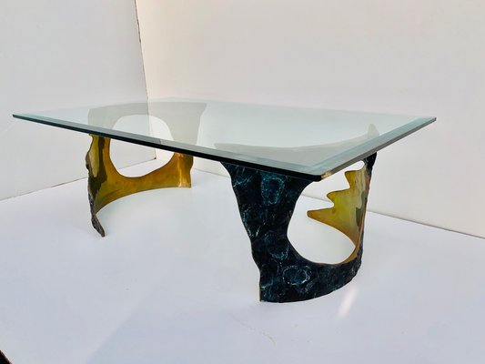 Rectangular Bronze Table by Willy Ceysens, 1970-HFR-1196308