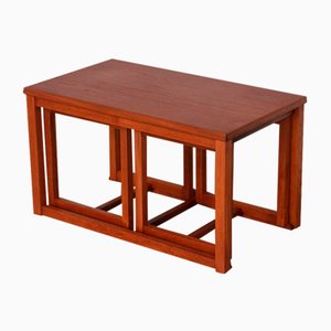 Rectangular Coffee Table and Built-In Nesting Tables, 1960s, Set of 3-YRI-1777566