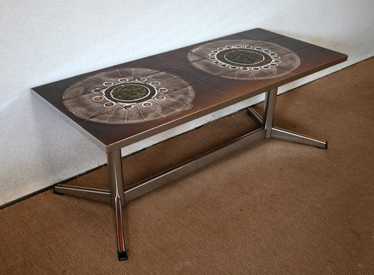 Rectangular Coffee Table in Chrome & Enamel, 1970s-RVK-1407260