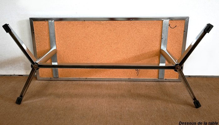 Rectangular Coffee Table in Chrome & Enamel, 1970s-RVK-1407260