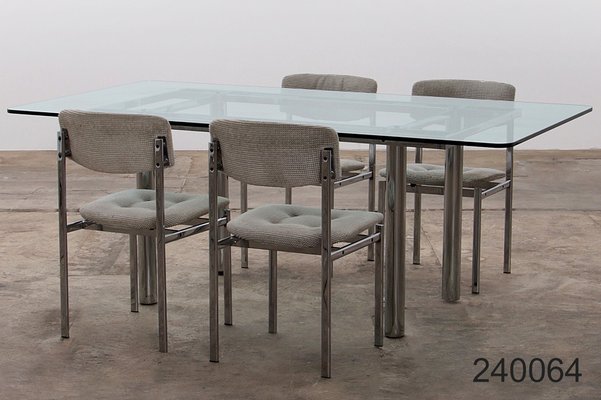 Rectangular Dining Table Andrè with Chairs, 1960s, Set of 5-EZZ-1822584