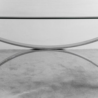 Rectangular Glass and Metal Dining Table, 1970s-ZLY-1776112