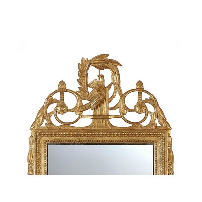 Rectangular Gold Foil Hand-Carved Wooden Mirror, 1970-UZ-862864