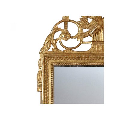 Rectangular Gold Foil Hand-Carved Wooden Mirror, 1970-UZ-862864