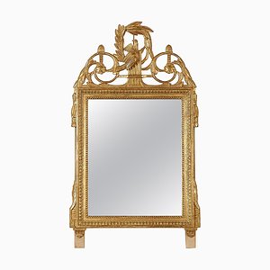 Rectangular Gold Foil Hand-Carved Wooden Mirror, 1970-UZ-862864