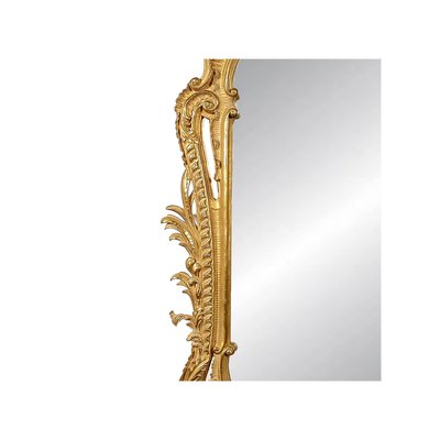 Rectangular Gold Foil Hand-Carved Wooden Mirror, 1970s-UZ-862879