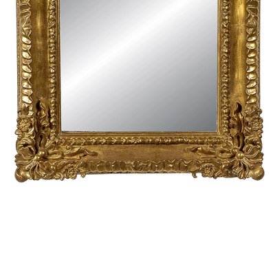 Rectangular Gold Hand-Carved Wooden Mirror, Spain, 1970s-UZ-862832