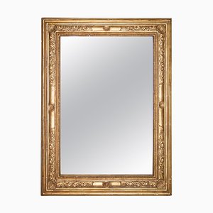 Rectangular Gold Hand Carved Wooden Mirror, Spain, 1970s-UZ-1003987