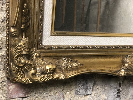 Rectangular Louis XV Style Mirror in Gilded Wood-RWZ-1293497