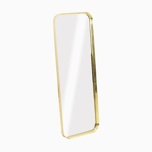 Rectangular Mirror in Brass, 1970s-CEJ-674357