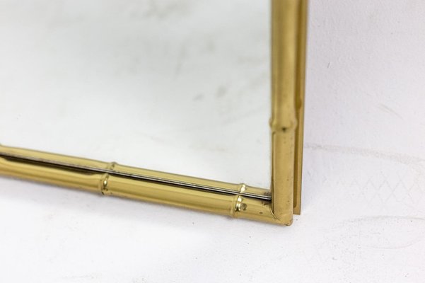 Rectangular Mirror in Gilt Brass, 1970s-CEJ-975046