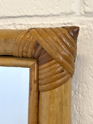 Rectangular Mirror in Wicker and Bamboo, 1970s-NPC-1768995