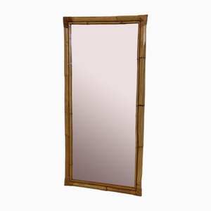 Rectangular Mirror in Wicker and Bamboo, 1970s-NPC-1768995