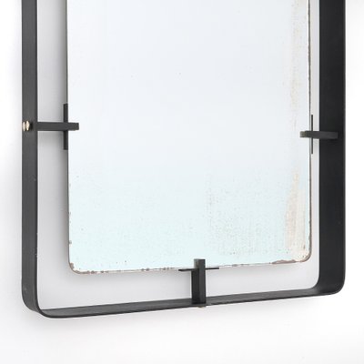 Rectangular Mirror with Black Metal Frame by Santambrogio E De Berti, 1950s-EZ-1811066