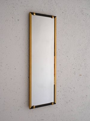 Rectangular Mirror with Golden and Black Metal Frame, 1950s-QWP-1754649