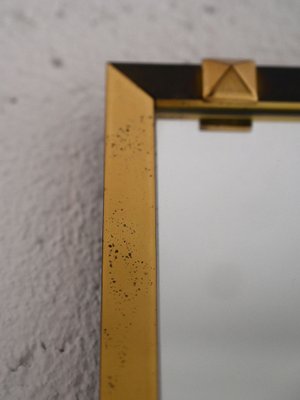 Rectangular Mirror with Golden and Black Metal Frame, 1950s-QWP-1754649