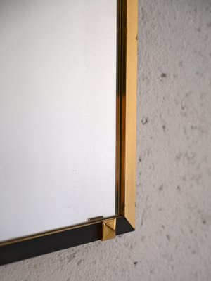 Rectangular Mirror with Golden and Black Metal Frame, 1950s-QWP-1754649