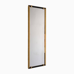 Rectangular Mirror with Golden and Black Metal Frame, 1950s-QWP-1754649