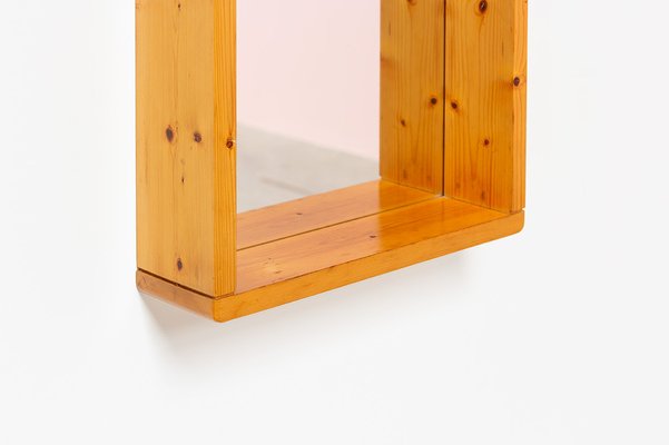 Rectangular Mirror with Wooden Frame by Maison Regain, 1970s-YI-954170