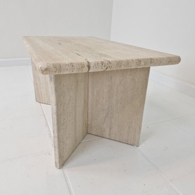 Rectangular Travertine Coffee Table, Italy, 1980s-RQL-2021943