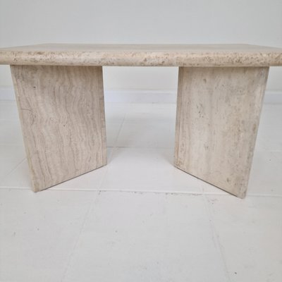 Rectangular Travertine Coffee Table, Italy, 1980s-RQL-2021943