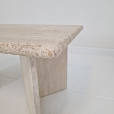 Rectangular Travertine Coffee Table, Italy, 1980s-RQL-2021943