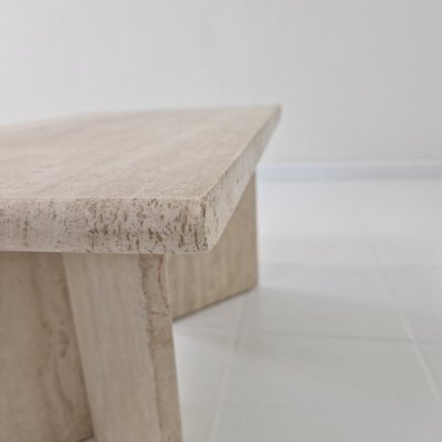 Rectangular Travertine Coffee Table, Italy, 1980s-RQL-2021943