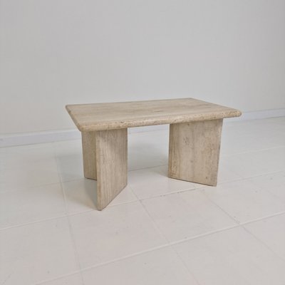 Rectangular Travertine Coffee Table, Italy, 1980s-RQL-2021943