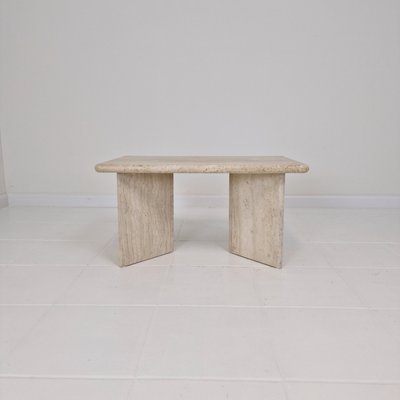 Rectangular Travertine Coffee Table, Italy, 1980s-RQL-2021943