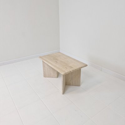 Rectangular Travertine Coffee Table, Italy, 1980s-RQL-2021943