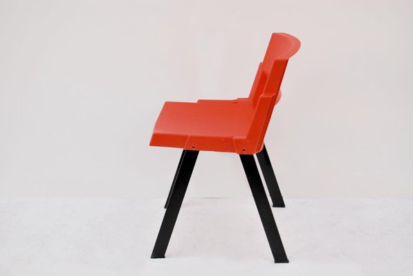 Red and Black City Dining Chairs attributed to Lucci & Orlandini for Lamm, 1980s, Set of 6-CGZ-1794108