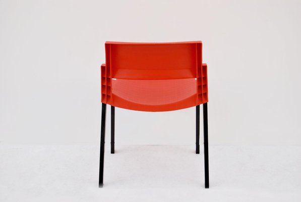 Red and Black City Dining Chairs attributed to Lucci & Orlandini for Lamm, 1980s, Set of 6-CGZ-1794108