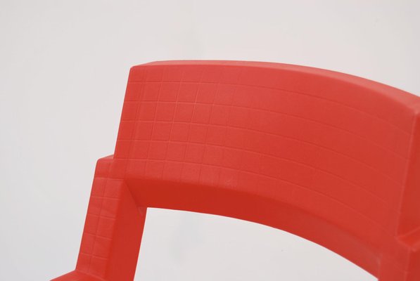 Red and Black City Dining Chairs attributed to Lucci & Orlandini for Lamm, 1980s, Set of 6-CGZ-1794108