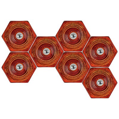 Red and Orange Ceramic Wall Lights, Germany, 1970s-UGR-1383218