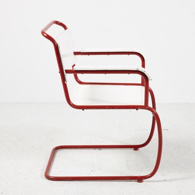 Red and White Bauhaus Armchair-CI-878443