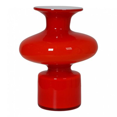 Red and White Glass Vase from Holmegaard, 1970s-MTD-1400061