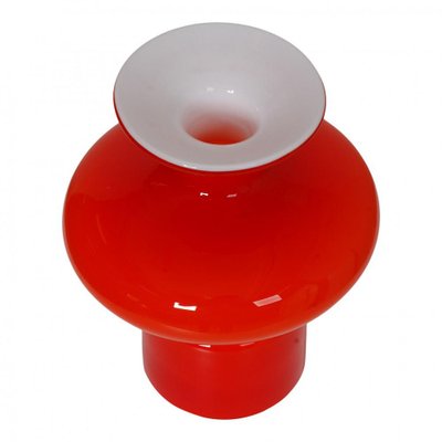 Red and White Glass Vase from Holmegaard, 1970s-MTD-1400061