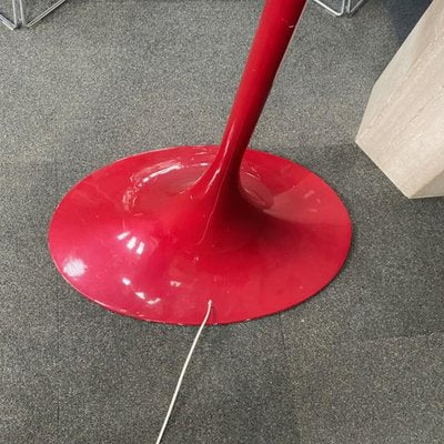 Red Arc Floor Lamp with Oval Tulip Base, 1970s-OLQ-1821721