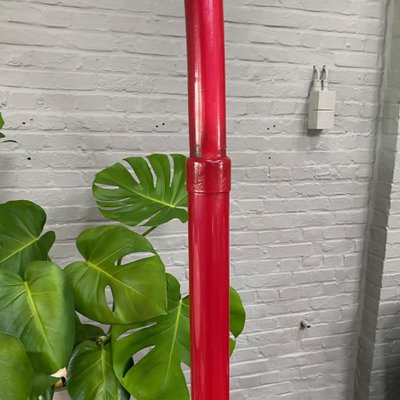 Red Arc Floor Lamp with Oval Tulip Base, 1970s-OLQ-1821721