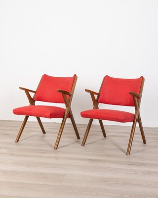 Red Armchairs from Dal Vera, 1960s, Set of 2-IUC-1412168