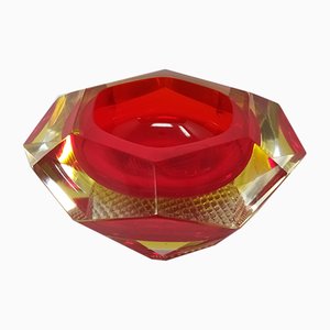 Red Ashtray or Vide Poche by Flavio Poli for Seguso, 1960s-QGR-782765