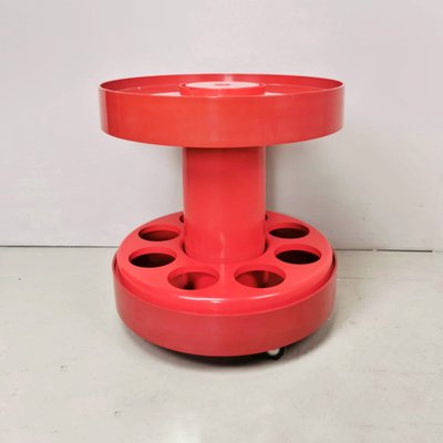 Red Bar Cart or Side Table by Ambrogio Brusa for Bilumen, 1970s-PRS-1289752