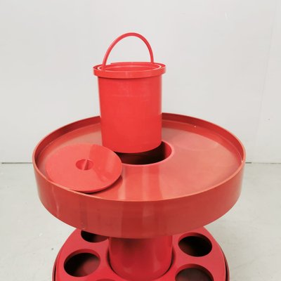 Red Bar Cart or Side Table by Ambrogio Brusa for Bilumen, 1970s-PRS-1289752