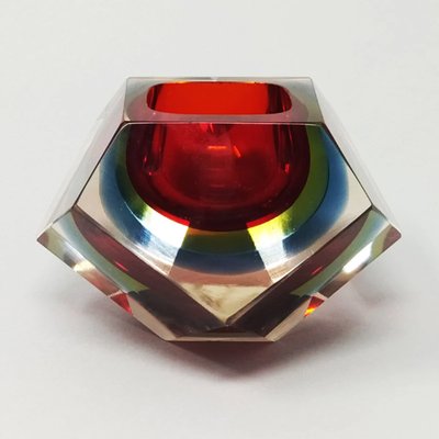 Red & Blue Ashtray by Flavio Poli for Seguso, Italy, 1960s-QGR-1152515