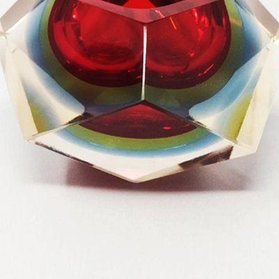 Red & Blue Ashtray by Flavio Poli for Seguso, Italy, 1960s-QGR-1152515