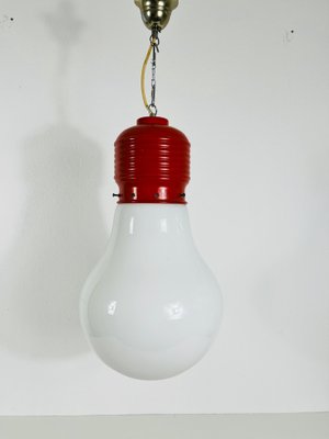 Red Bulb Pendant Light attributed to Ingo Maurer-PUK-1351422