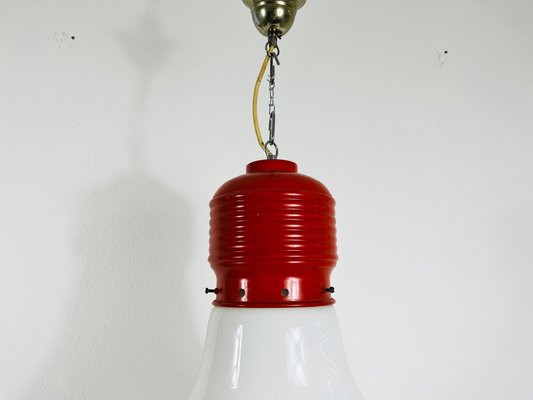 Red Bulb Pendant Light attributed to Ingo Maurer-PUK-1351422