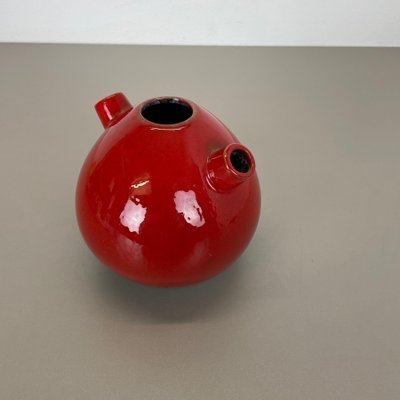 Red Ceramic Studio Pottery Vase from Marei Ceramics, Germany, 1970s-QZ-1125102