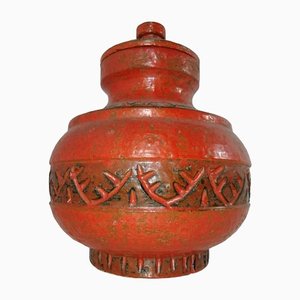 Red Ceramic Vase, 1960s-HNE-1449034