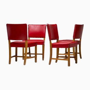 Red Chairs by Kaare Klint for Rud. Rasmussen, Set of 4-WN-1359998